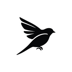 Fototapeta premium Minimalist Sparrow Logo: Create a sleek, minimalist silhouette of a sparrow in flight, focusing on clean lines and simplicity for a modern logo design.