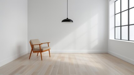 An elegant dining room with a minimalist table and chairs set against a backdrop of large windows creating a stylish and inviting space Illustration, Image, , Minimalism,