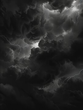 A black and white photo of a cloudy sky with rolling clouds