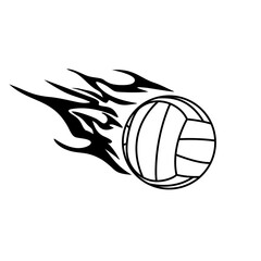 volleyball shot at high speed in black and white vector