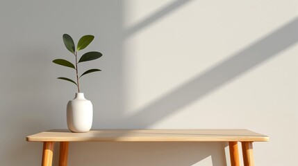 An elegant home office with a simple desk and minimal decor creating a productive and aesthetically pleasing workspace Illustration, Image, , Minimalism,