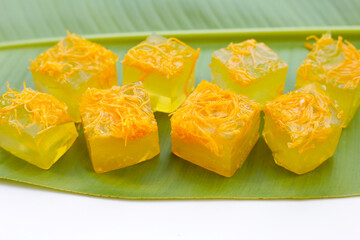Thai sweet egg floss jelly