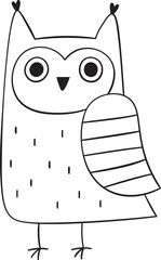 Owl Doodle Hand Drawn