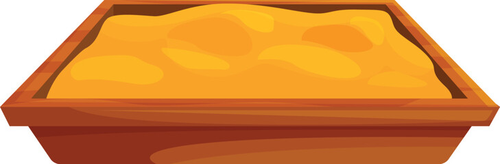 Sandbox filled with sand providing hours of fun for children playing outside © nsit0108