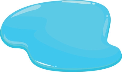 Cartoon puddle of water, juice, or paint spilling and making a mess