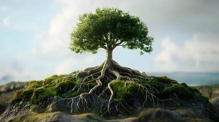 Tree Roots on a Rock.