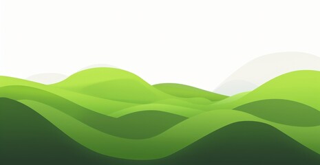 Obraz premium banner background with green wavy hills on white background Generative AI