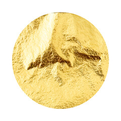 Gold foil, shiny handmade circle. Golden glittering texture, pattern. Luxury shining hand drawn background. Wedding, greeting card decoration element. Modern minimalist art. Vector illustration