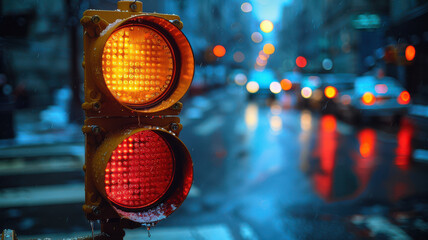 traffic light in the street created with Generative AI technology