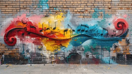 Fototapeta premium Musical Graffiti Wall Art