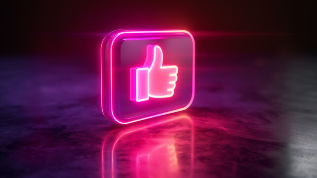 glowing social media like sign