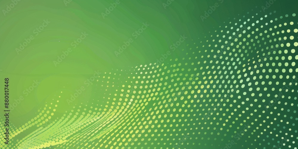 Poster green abstract background with gradient dots and wavy lines gradient halftone pattern generative ai