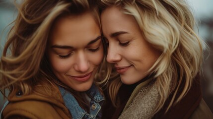Two women in love; portrait of beautiful lesbian woman