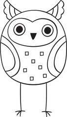 Owl Doodle Hand Drawn