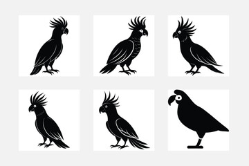 set of silhouettes Wild bird 
