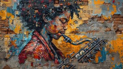 Saxophone Player Mural