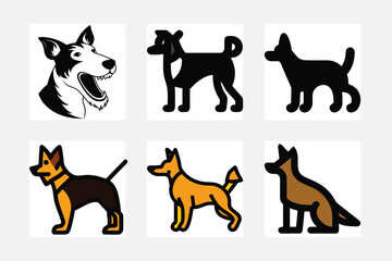 set of black and white dogs