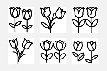 set of tulips