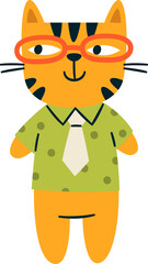 Cat With Glasses And Clothes