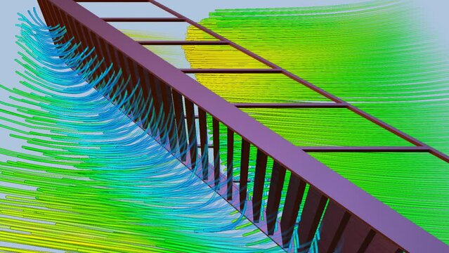 CFD simulation Computational fluid dynamics - Ladder airflow simulation