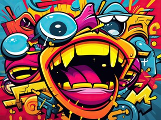 Fototapeta premium Abstract Graffiti Art Monster.