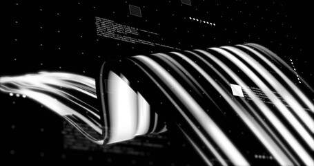 Image of data processing over black background