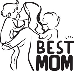 Best mom typography silhouette vector art illustration