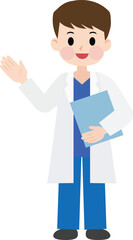 Illustration of a male doctor. Vector Illustration.