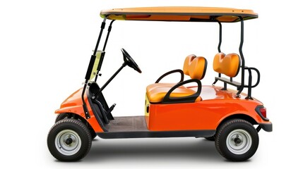 Single color golf cart, transparent white background, realistic promotional image.