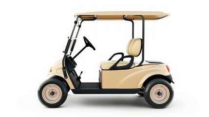 Single color golf cart, transparent white background, realistic promotional image.