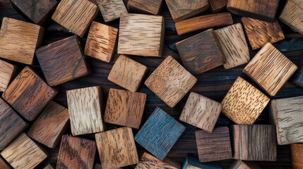 Fototapeta premium Wooden blocks for text insertion and conceptual use
