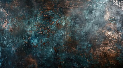Oxidized copper surface with space for text