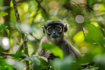 Obraz premium Full body view of Spider Monkey in natural habitat, full body shot, full body View