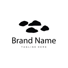 River Rock Design Balance Rock Logo Illustration Symbol Template