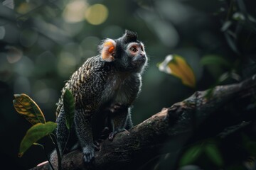 Obraz premium Marmoset, Macro,Left side view