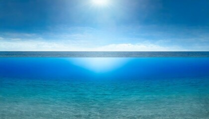 水中と水上. 二分割構図. Above and Below Water. AI generated.