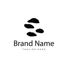 River Rock Design Balance Rock Logo Illustration Symbol Template