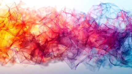 A colorful, abstract image with a lot of lines and dots - generative AI