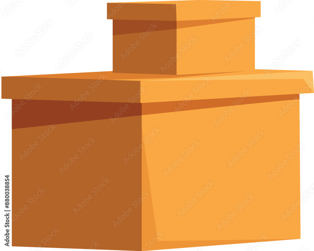 Poster two closed cardboard boxes are stacked on top of each other, creating a sturdy and organized storage