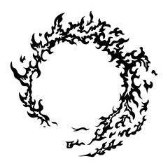 円形の炎の軌跡