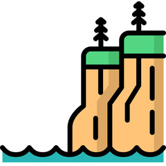 cliff icon illustration design with outline