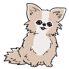 Simple and realistic chihuahua illustration design
