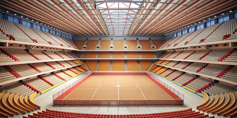 Fototapeta premium Dynamic energy in a paper crafted sports arena with fans , paper craft, sports, arena, fans, energy, excitement