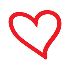 Heart clip art design on plain white transparent isolated background for card, shirt, hoodie, sweatshirt, apparel, tag, mug, icon, poster or badge