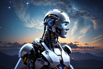 Robot humanoid. Futuristic prototype - Technologycal and digital innovation