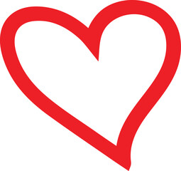 Heart clip art design on plain white transparent isolated background for card, shirt, hoodie, sweatshirt, apparel, tag, mug, icon, poster or badge