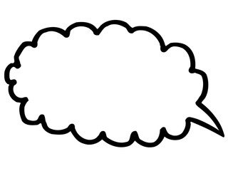 かわいいラフな線画の吹き出し／手描きイラスト