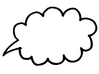 かわいいラフな線画の吹き出し／手描きイラスト