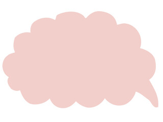 かわいいラフなピンク色の吹き出し／手描きイラスト
