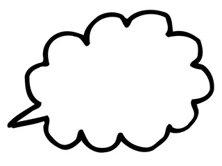 かわいいラフな線画の吹き出し／手描きイラスト